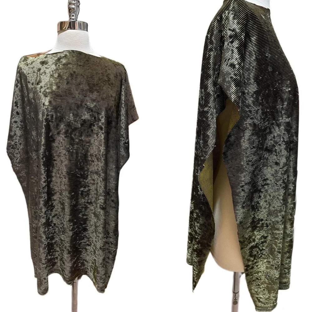 One size fits most metallic velvet poncho custom overs shirt